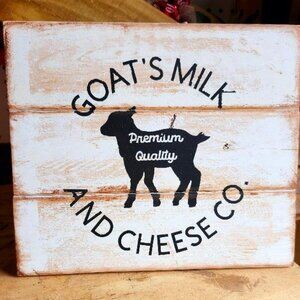 Handmade Goats Milk and Cheese Sign, Vintage Farmhouse, Rustic, Pallet wood